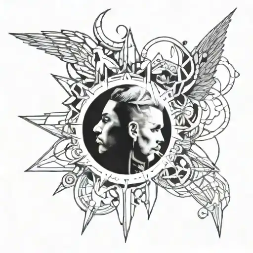 Combine elements of Tokio Hotel with a starr tattoo design idea