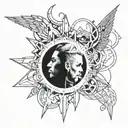 Combine elements of Tokio Hotel with a starr tattoo design idea