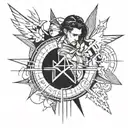 Combine elements of Tokio Hotel with a starr tattoo design idea