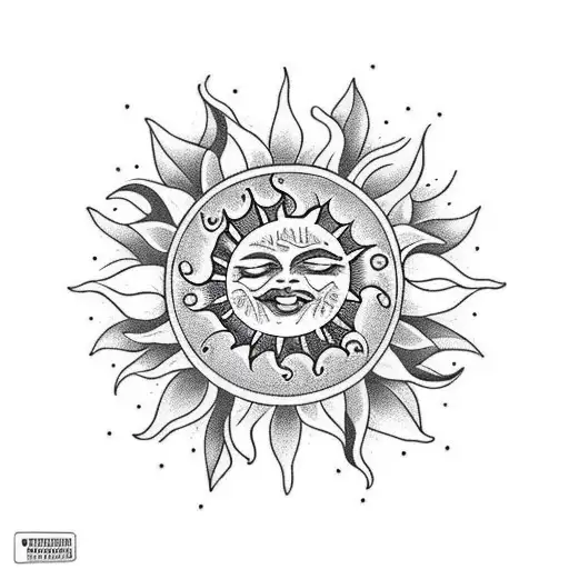 gratitude with a sun and flowers  tattoo design idea