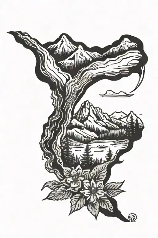 Appalachian mountains tattoo design idea
