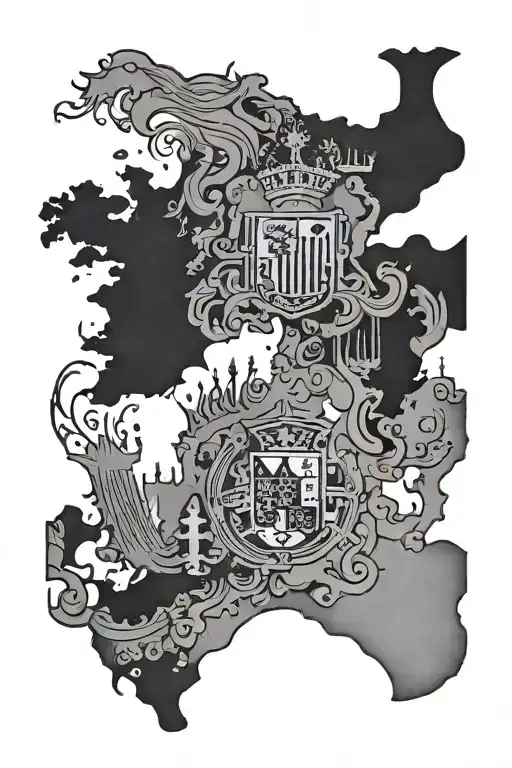 outline of Spain and Portugal highlighting tattoo design idea