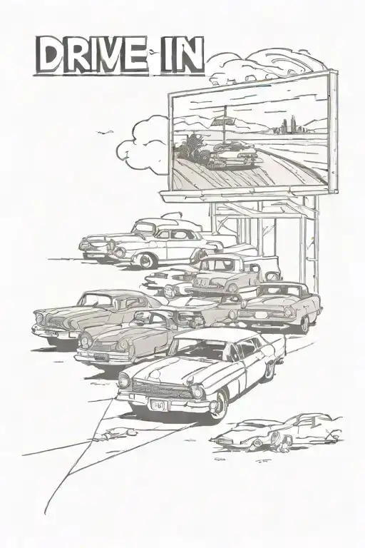 drive in saturday   tattoo design idea