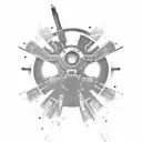 war machine, weapons, bomb, radioactive, tree tattoo design idea