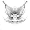 borboleta, flores e ramos e lua tattoo design idea