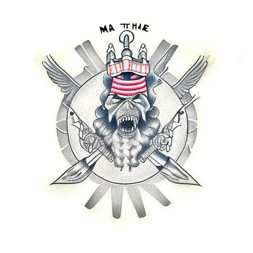 mano mordida por serpiente con la frase Remember the Maine tattoo design idea
