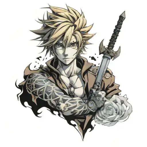 anime zenitsu tattoo design idea