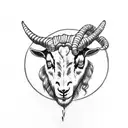 greek god ares and a goat tattoo design idea