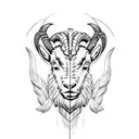 greek god ares and a goat tattoo design idea