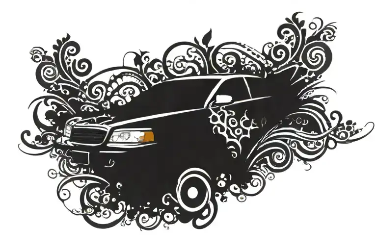 Crown Victoria P71 destroyed tattoo design idea