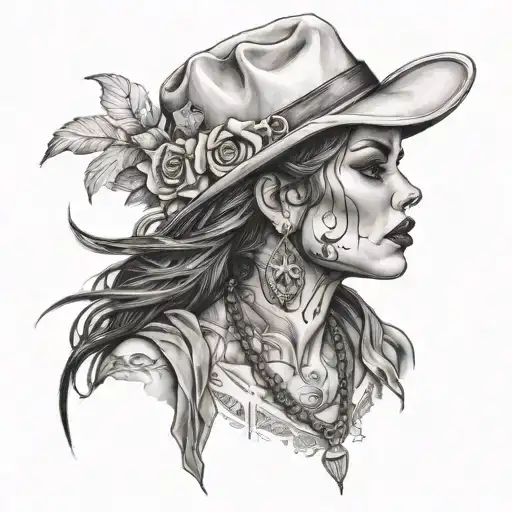 Gangster woman tattoo design idea
