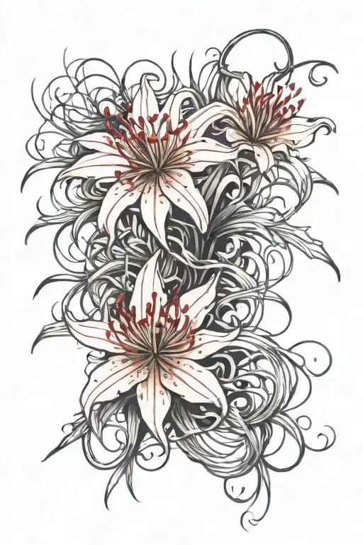 red spider lily tattoo tattoo design idea
