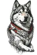 Red Malamute tattoo design idea