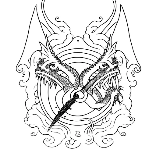 Dragon with name Kintsugi tattoo design idea