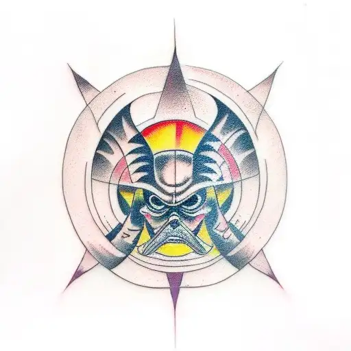 A traditional tattoo showcasing the balance between light and dark sides of the Force tattoo design idea