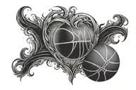 A basketball with a heart pattern, symbolizing your love for the game and your mom tattoo design idea