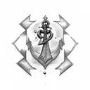 shepherd's staff and anchor and cross tattoo design idea