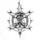 shepherd's staff and anchor and cross tattoo design idea
