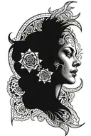 A tattoo that has the Corridos tumbados logo, meta themes of betrayal, family and girlfriend tattoo design idea
