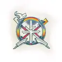 cross with heartbeat  tattoo design idea