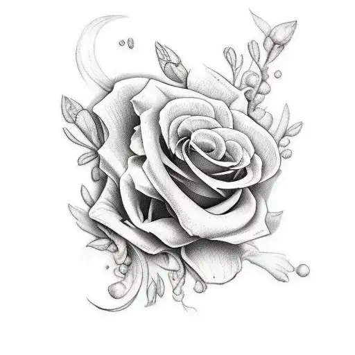 rot, skulls, flowers, dark tattoo design idea