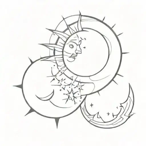 The sun, the moon, and the truth tattoo design idea