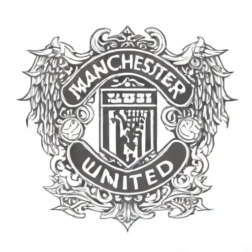 Manchester United logo intertwined with Turkish eye tattoo design idea