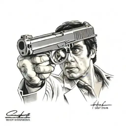 Scarface tony montana tattoo design idea