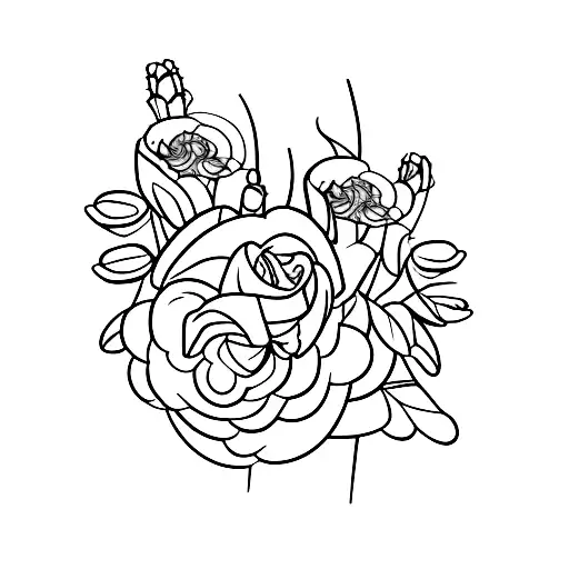 lavender in a test tube tattoo design idea