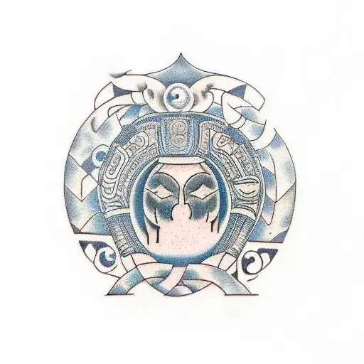 full arm maori with turtle tattoo design idea