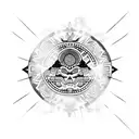 sol  azteca con nubes japonesas  blackwork  tattoo design idea