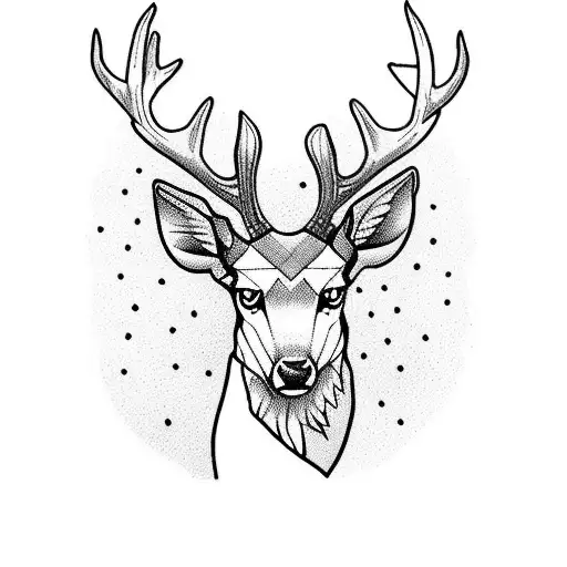 stag's head with rose above and incorporate anchors with Scottish saltire background tattoo design idea