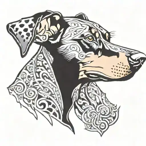 doberman dog tattoo design idea