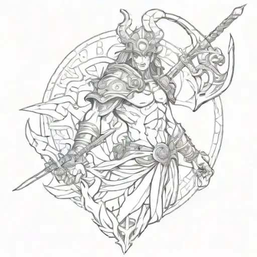 Combine elements of Greek mythology with anime to create a unique warrior tattoo tattoo design idea