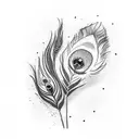 flute with peacock feather name is pooja tattoo design idea