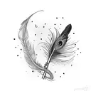 flute with peacock feather name is pooja tattoo design idea