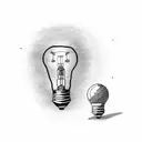 light bulb and astronaut tattoo design idea