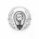 light bulb and astronaut tattoo design idea