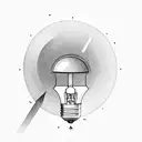 light bulb and astronaut tattoo design idea