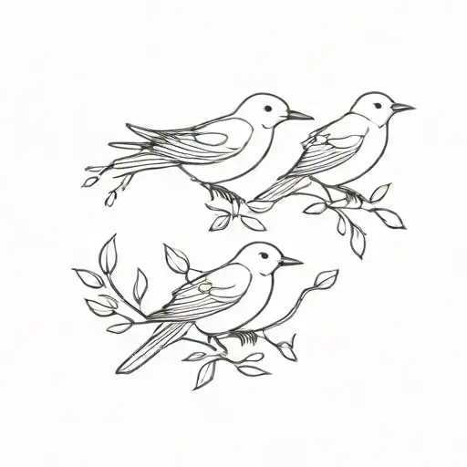 three little birds tattoo design idea