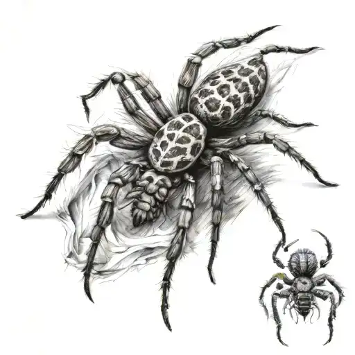 i want a tattoo thats a wolf spider with babies on her back tattoo design idea