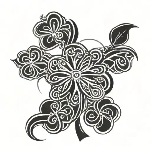 five leaf clover with the fifth leaf in chains tattoo design idea