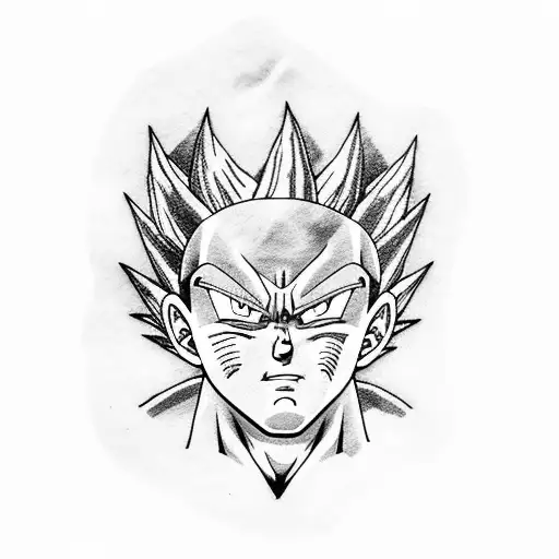 Dotwork Super Saiyan Vegeta Tattoo Idea  BlackInk