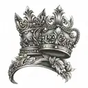 king crown and queens crown  tattoo design idea