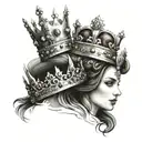 king crown and queens crown  tattoo design idea