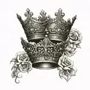 king crown and queens crown  tattoo design idea
