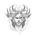 cowboy with devil and god tattoo design idea