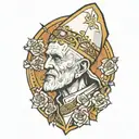 retired pope tattoo design idea
