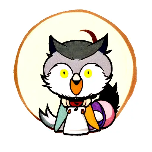 Wolf time owl moon boy son daughter tattoo design idea