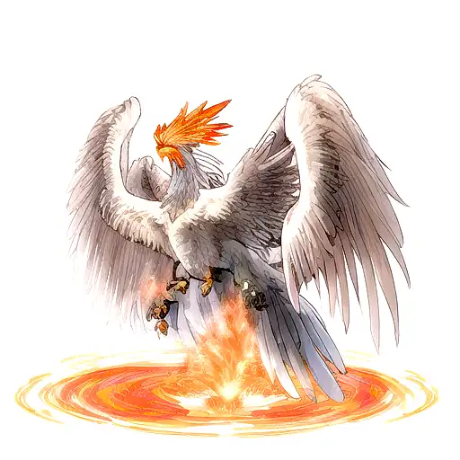 A majestic phoenix rising from the ashes tattoo design idea